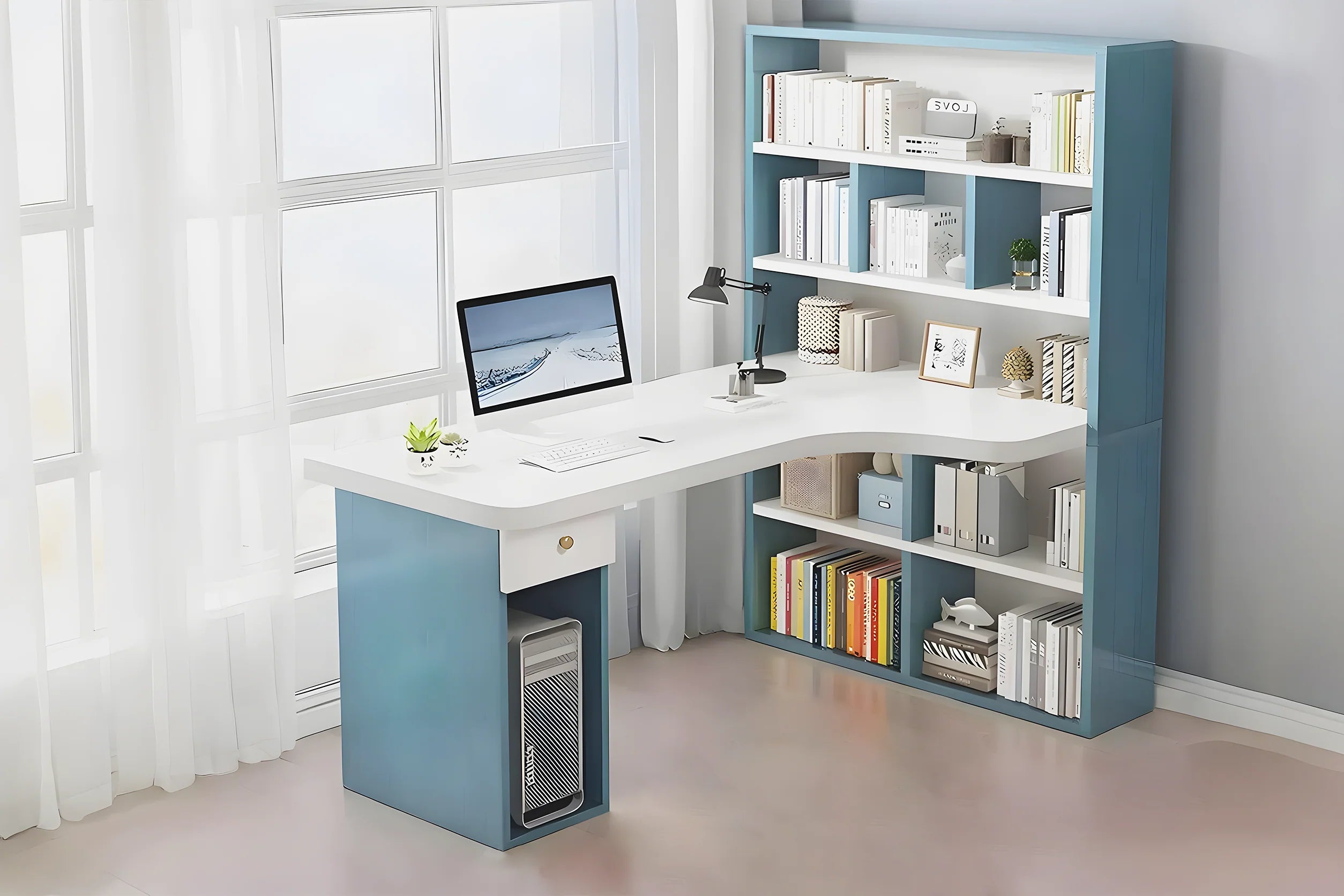 本棚付きデスク