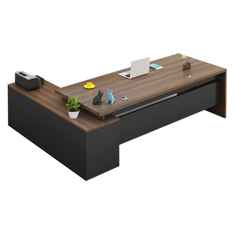 社長デスク　エグゼクティブデスク　オフィスデスク　チェア　幕板付き　配線孔付き　機能性　キャビネット　オープン収納　メラミン化粧板　エコ素材　高品質　LBZ - S011 -   