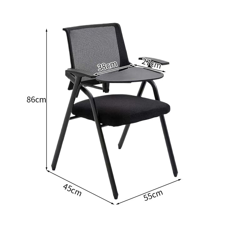 メッシュ生地　通気性　折りたたみ　スタッキング　メモ台　スチールフレーム　チェア　オフィスチェア　会議用　研修会　省スペース　機能的　実用　ブラック　ブルー　BGY-K-044