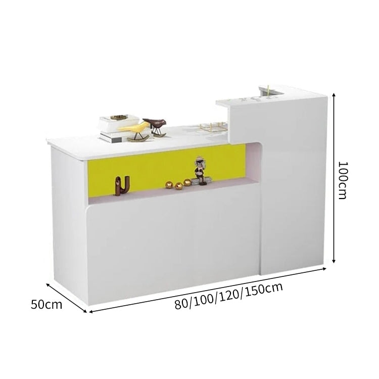 会社用　業務用　収納機能　角丸　木製受付カウンター　レセプションデスク　レジカウンター　受付カウンター　エントランス受付　シンプル　ホワイト　カスタマイズ可能　JDT-C014