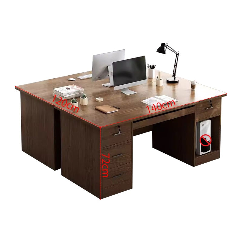 在宅ワーク用　引き出し付き　鍵付き　ＰＣ収納　ワークデスク　天板固定デスク　長方形タイプ　会社用　事務所用　シンプル　BGZ-T045