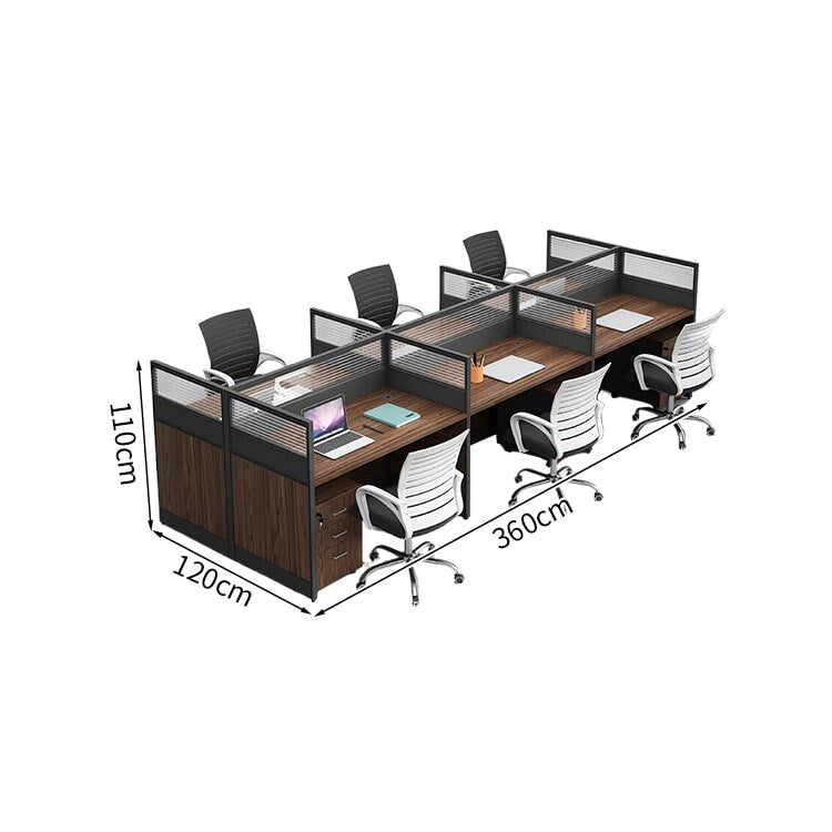 デスク　オフィスデスク　ワークデスク　キャビネット付き　シリンダー錠付き　木目調　配線穴付き　組み合わせ自由　シンプル　ホワイト　ウォールナット　BGZ-K-006     