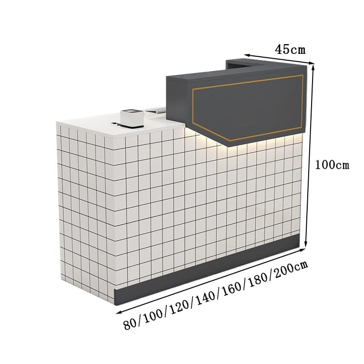 エコ板材　扉付き収納　引き出し　錠付き　上部天板　配線孔　LEDライト　広め　ゆとり　受付カウンター　カウンター　レジ台　すっきり　シンプル　機能的　ホワイト　カスタマイズ可能