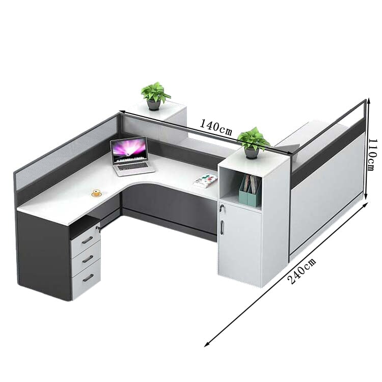オフィスデスク　ワークデスク　事務用デスク　パソコンデスク　デスク　トップパネル　サイドキャビネット　大容量収納　ホワイト　カスタマイズ可能　BGZ-209 