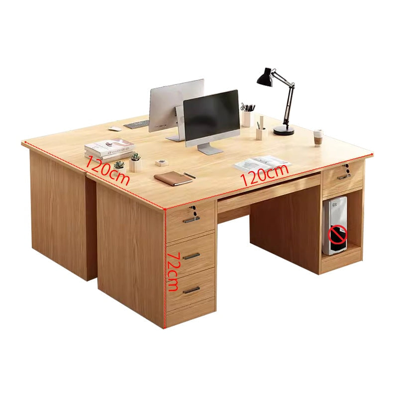 在宅ワーク用　引き出し付き　鍵付き　ＰＣ収納　ワークデスク　天板固定デスク　長方形タイプ　会社用　事務所用　シンプル　BGZ-T045