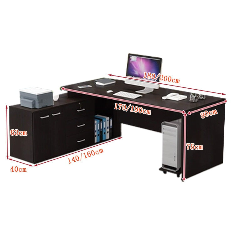 ワークデスク　オフィスデスク　エグゼクティブデスク　事務デスク　サイドキャビネット　オープン収納　扉付き　幕板　引き出し　シンプル　ナチュラル　LBZ-K025 -  