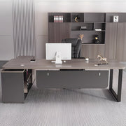 社長デスク　エグゼクティブデスク　オフィスデスク　エコ素材　Ｒ加工　配線孔付き　幕板付き　通気孔付き サイドキャビネット　オープン収納　LBZ - S012 -   