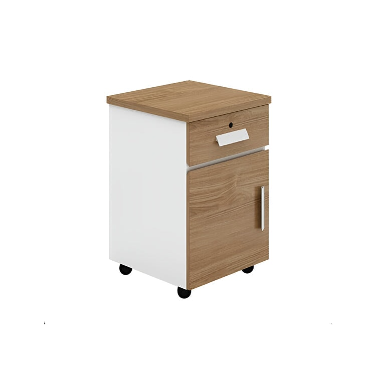 オフィスデスク　事務用デスク　事務机　ワークデスク　デスク　トップパネル付き　配線穴　サイドキャビネット　木目調　カスタマイズ可能　BGZ-K-070   