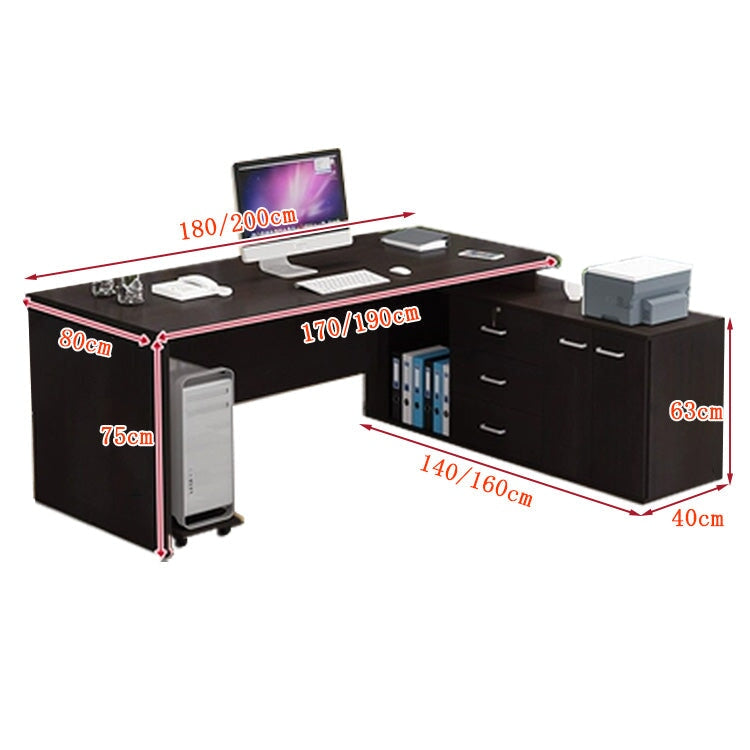 ワークデスク　オフィスデスク　エグゼクティブデスク　事務デスク　サイドキャビネット　オープン収納　扉付き　幕板　引き出し　シンプル　ナチュラル　LBZ-K025 -  