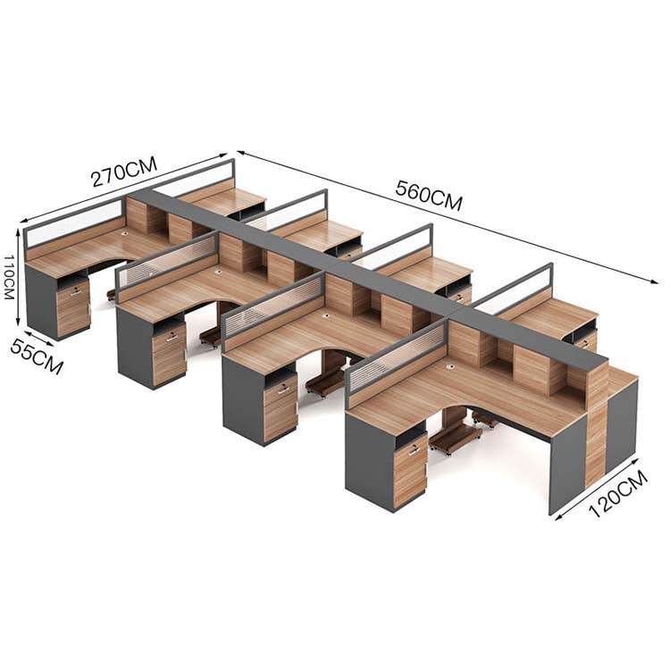オフィスデスク　ワークデスク　パソコンデスク　事務用デスク　配線孔　アルミ合金フレーム　収納棚　サイドキャビネット　ナチュラル　カスタマイズ可能　BGZ-227 