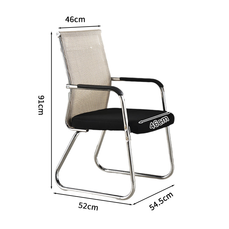 ワークチェア　オフィスチェア　デスクチェア　ミーティングチェア　ループ脚　人間工学　レザー　肘掛け　高密度ウレタンフォーム　メッシュ　シンプル　ブラック　