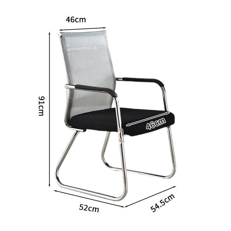 ワークチェア　オフィスチェア　デスクチェア　ミーティングチェア　ループ脚　人間工学　レザー　肘掛け　高密度ウレタンフォーム　メッシュ　シンプル　ブラック　