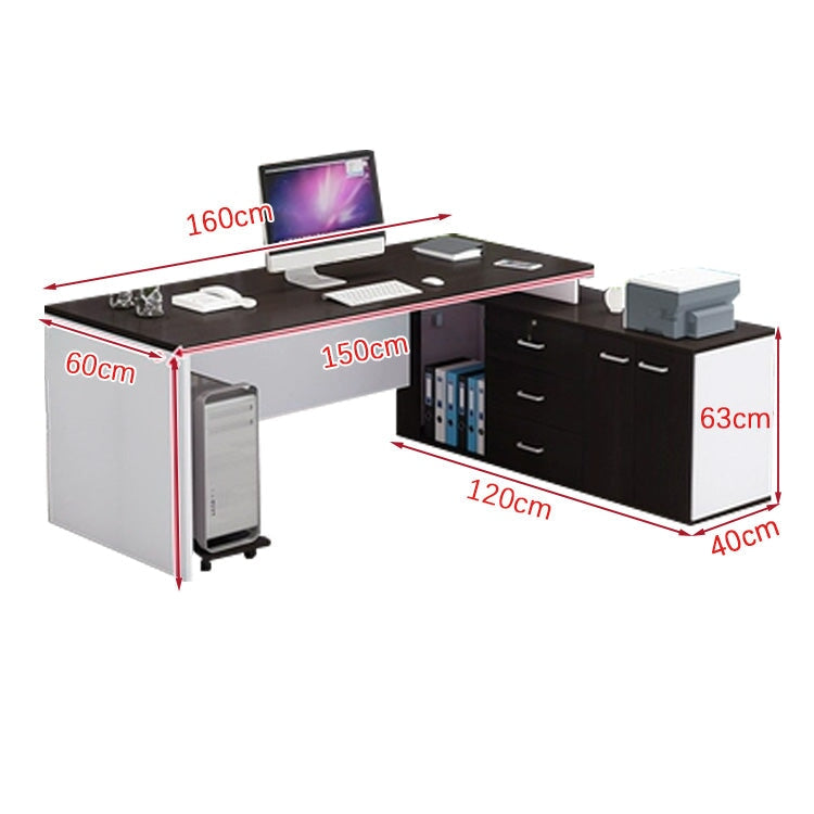 ワークデスク　オフィスデスク　エグゼクティブデスク　事務デスク　サイドキャビネット　オープン収納　扉付き　幕板　引き出し　シンプル　ナチュラル　LBZ-K025 -  