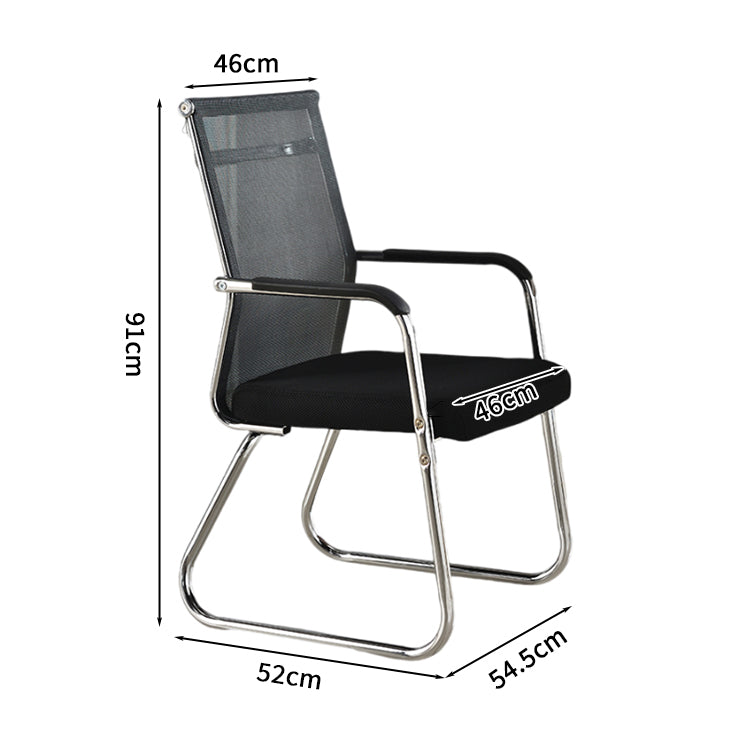 ワークチェア　オフィスチェア　デスクチェア　ミーティングチェア　ループ脚　人間工学　レザー　肘掛け　高密度ウレタンフォーム　メッシュ　シンプル　ブラック　