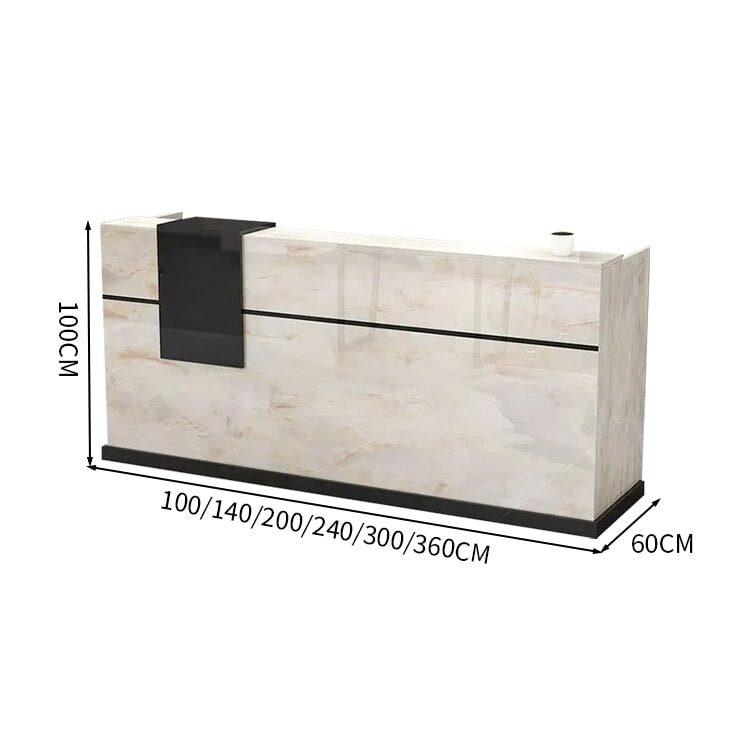 受付カウンター　レジカウンター　オフィス受付　カウンター　焼付塗装　オープン収納　鍵付き引き出し　マーブル模様　カスタマイズ可能　JDT-072　