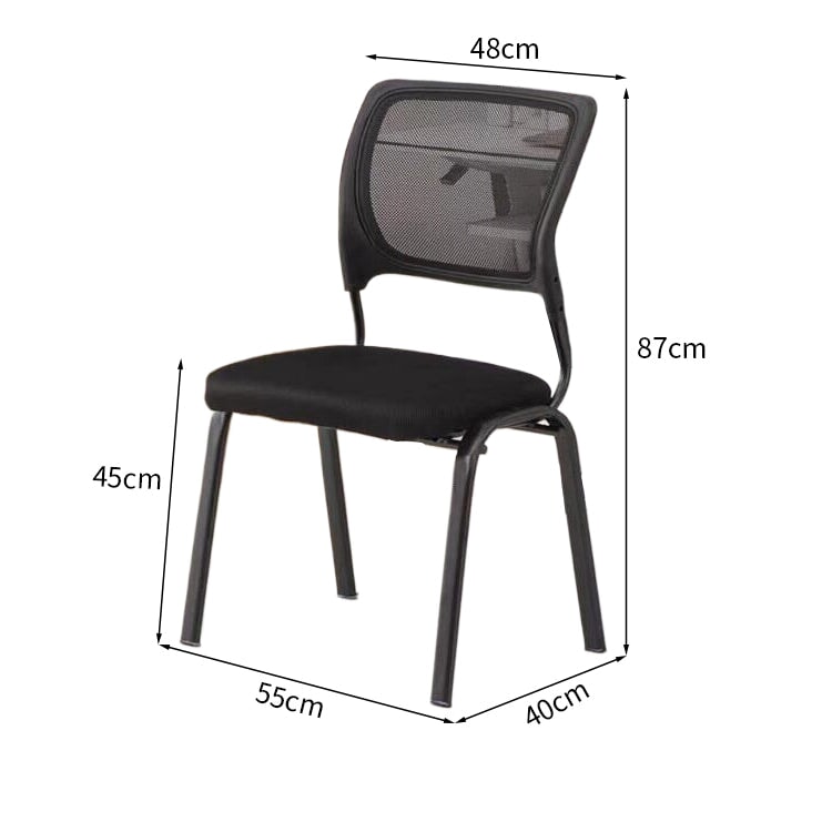Ｓ形状　背もたれ　メッシュ　通気性　スチールフレーム　安定感　チェア　オフィスチェア　シンプル　ミニマル　快適　爽やか　ブラック　BGY-K-041