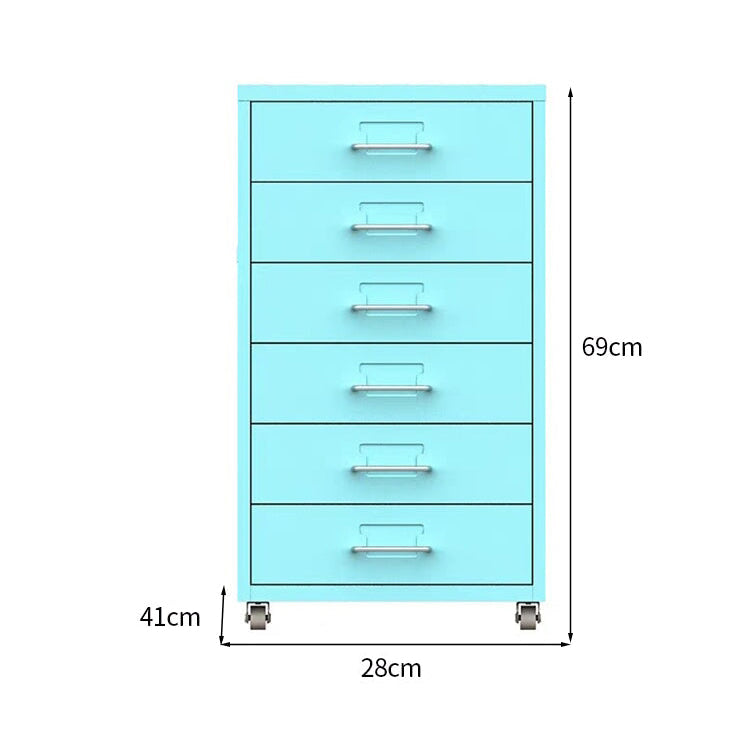 スチールチェストキャビネット｜キャスター付き カードホルダー 引き出し収納
