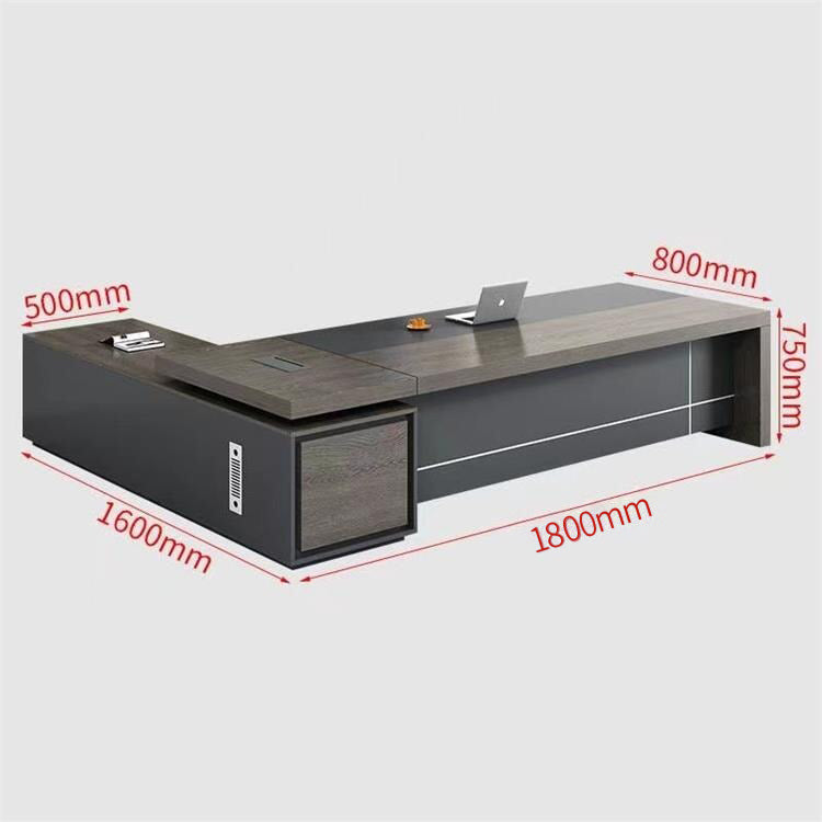 重厚×洗練、空間に品格を与えるブラックオーク役員デスクセット