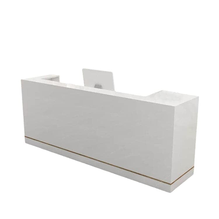 洗練されたデザインの受付カウンター｜ウッドパーティクルボード製｜カスタマイズ可能｜豊富なカラーオプション