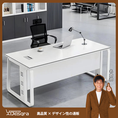 シンプルモダンなエグゼクティブデスク（パーティクルボード製）– 洗練されたデザインと優れた耐久性