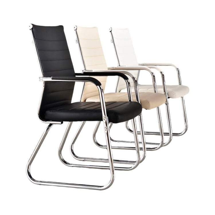 ワークチェア　オフィスチェア　デスクチェア　ミーティングチェア　ループ脚　人間工学　レザー　肘掛け　高密度ウレタンフォーム　メッシュ　シンプル　ブラック　