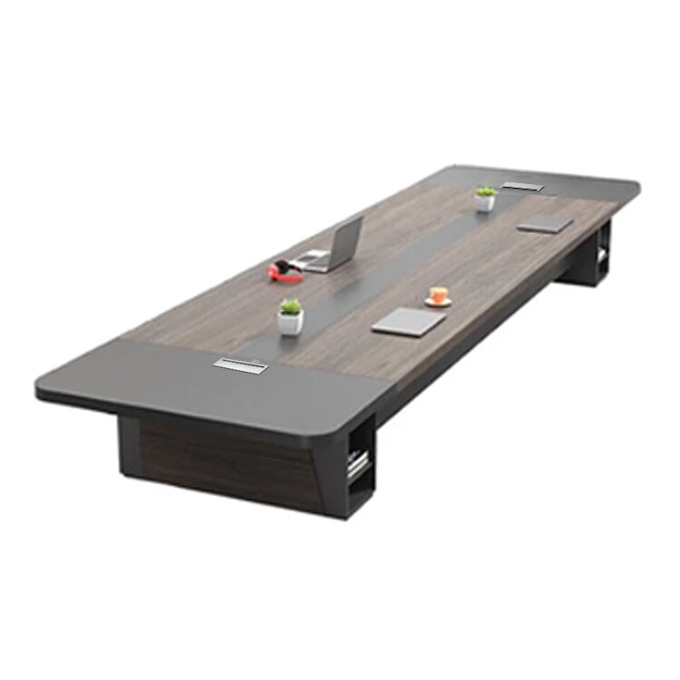モダンの会議テーブル｜大人数対応｜バイカラーデザイン｜収納付き｜カスタマイズ可能