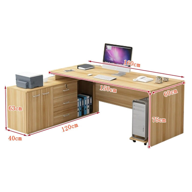 ワークデスク　オフィスデスク　エグゼクティブデスク　事務デスク　サイドキャビネット　オープン収納　扉付き　幕板　引き出し　シンプル　ナチュラル　LBZ-K025 -  