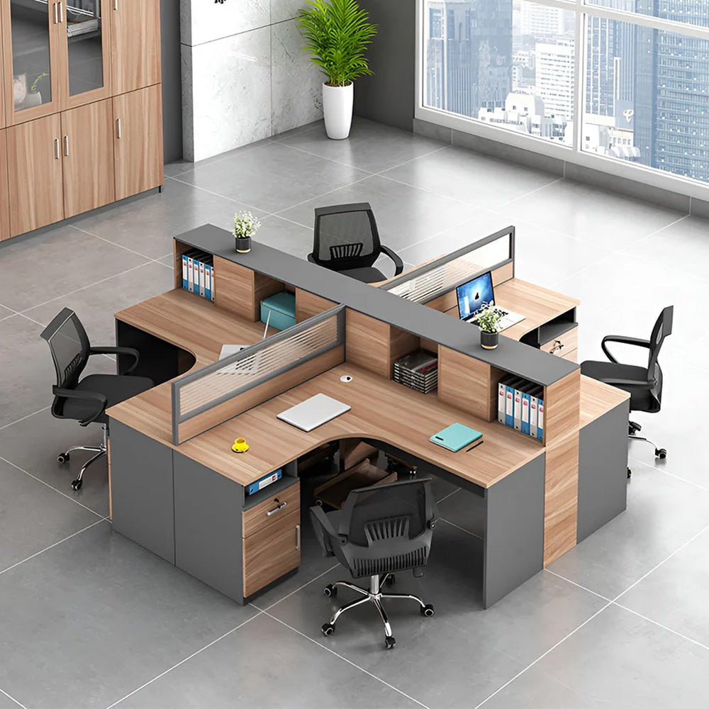 L字型収納デスク｜キャビネット＆配線孔付き × 大容量ラック × カスタマイズ対応