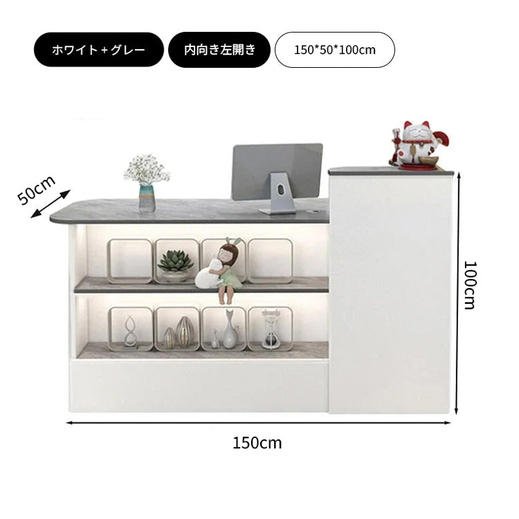 見せる収納でおもてなしの心を演出する、優しいデザインの受付台