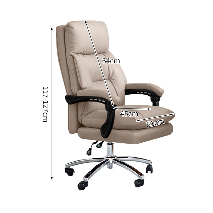 昇降回転式　リクライニング　二重クッション　ＰＵレザー　チェア　オフィスチェア　シリコンフィル　高反発ウレタン　柔らか　快適　心地よい　BGY-C007