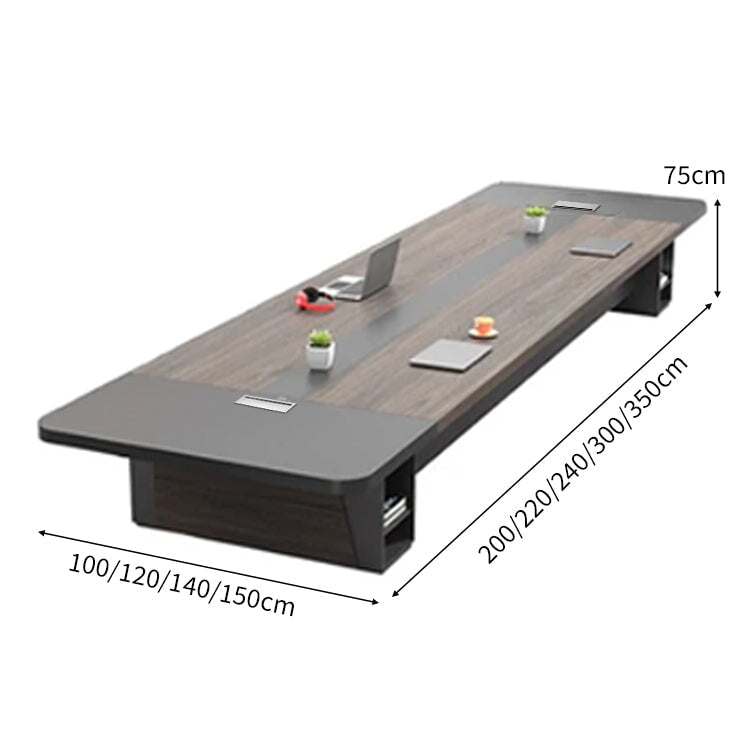 モダンの会議テーブル｜大人数対応｜バイカラーデザイン｜収納付き｜カスタマイズ可能