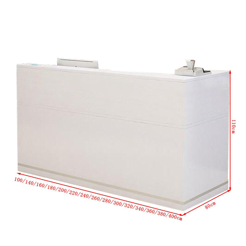 モダン受付カウンター｜アルミ合金×メラミン木製｜幅300cmまで対応