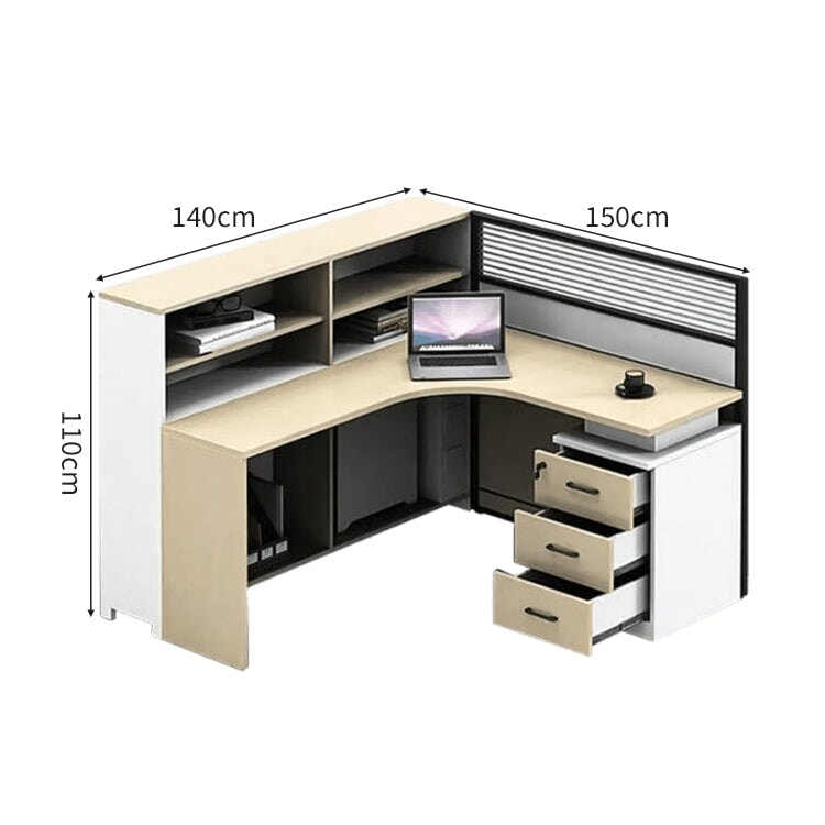 収納棚　キャビネット　防音パーティション　エコ板材　Ｌ字型　デスク　オフィスデスク　ワークデスク　実用　機能的　洗練　カスタマイズ可能　BGZ-C030