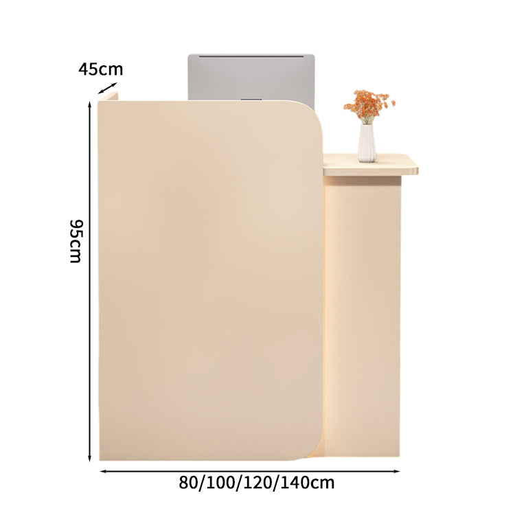 受付カウンター　レジカウンター　受付台　店舗カウンター　会社　事務所　引き出し　優れた収納力　キーボードトレイ付き　木製　シンプル　ホワイト　ナチュラル　カスタマイズ可能　JDT - S003