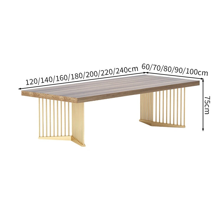 分厚い天板　金属脚　バランスいい　重厚感　安定性　会議テーブル　ミーティング　テーブル　広い　格調　上品さ　カスタマイズ可能　HYZ-K-005     