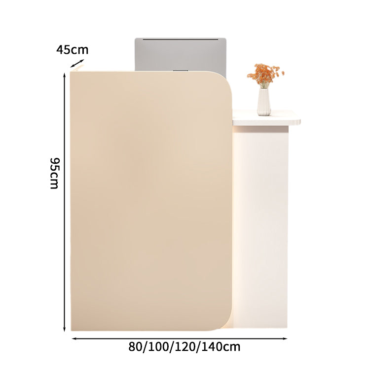 受付カウンター　レジカウンター　受付台　店舗カウンター　会社　事務所　引き出し　優れた収納力　キーボードトレイ付き　木製　シンプル　ホワイト　ナチュラル　カスタマイズ可能　JDT - S003