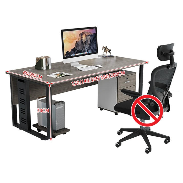 エグゼクティブデスク　オフィスデスク　ワークデスク　役員デスク　亜鉛メッキフレーム　配線孔　幕板付き　扉付き収納　ウォールナット　カスタマイズ可能　LBZ-K019 -  