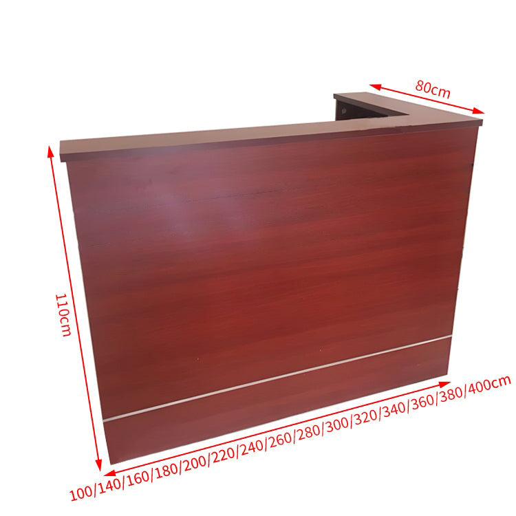 モダン受付カウンター｜アルミ合金×メラミン木製｜幅300cmまで対応