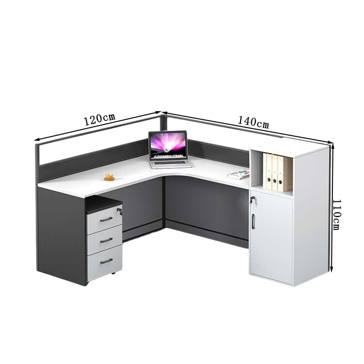 オフィスデスク　ワークデスク　事務用デスク　パソコンデスク　デスク　トップパネル　サイドキャビネット　大容量収納　ホワイト　カスタマイズ可能　BGZ-209 
