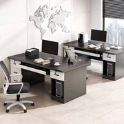 在宅ワーク用　引き出し付き　鍵付き　ＰＣ収納　ワークデスク　天板固定デスク　長方形タイプ　会社用　事務所用　シンプル