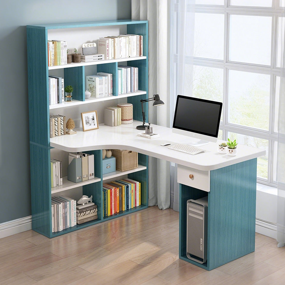 L字型収納デスク｜R仕上げ × 多段収納 × 選べるカラー