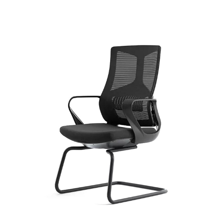 人間工学設計 ランバーサポートチェア｜メッシュ張地×ヘッドレスト付き オフィスチェア（ブラック）