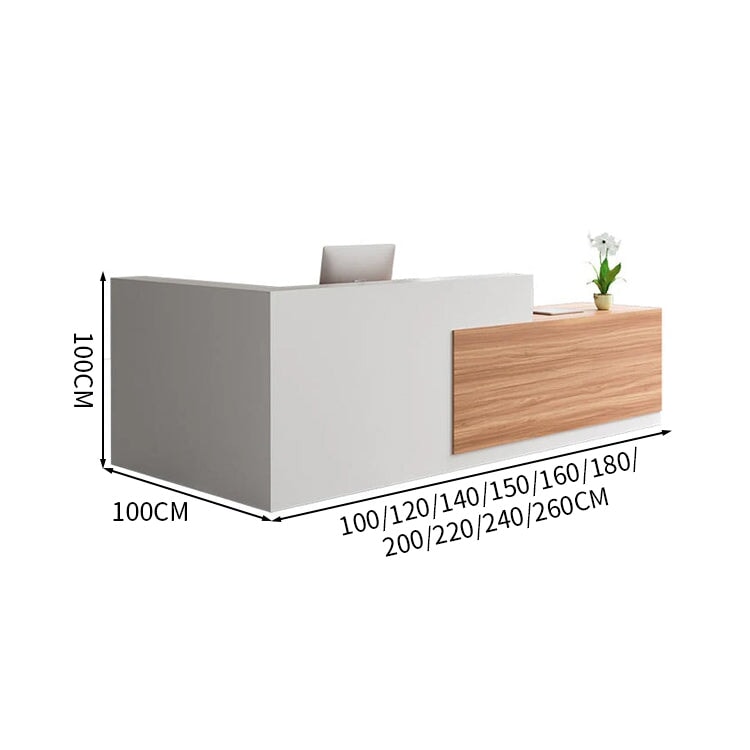 受付カウンター カウンター オフィス受付 モダン 収納 木目調  