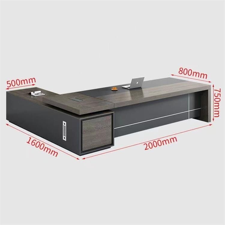 重厚×洗練、空間に品格を与えるブラックオーク役員デスクセット