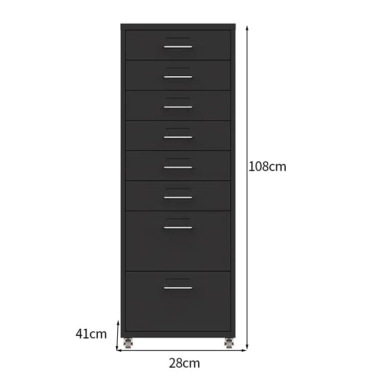 スチールチェストキャビネット｜キャスター付き カードホルダー 引き出し収納