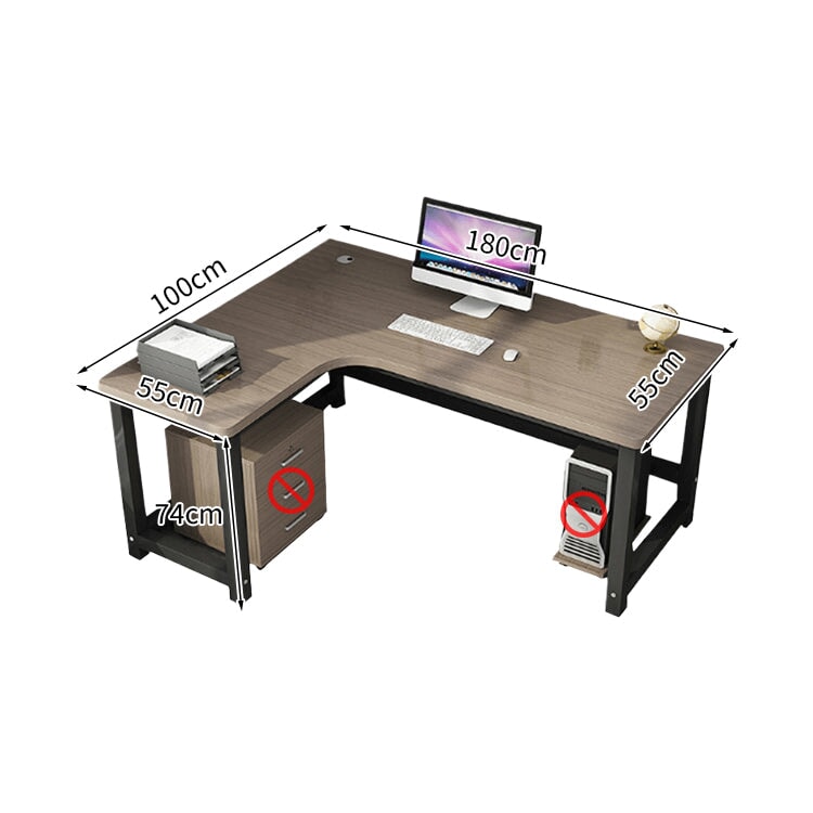 オフィスデスク　事務机　事務用デスク　パソコンデスク　ワークデスク　デスク　配線穴　サイドキャビネット　木目調　BGZ-120 -   