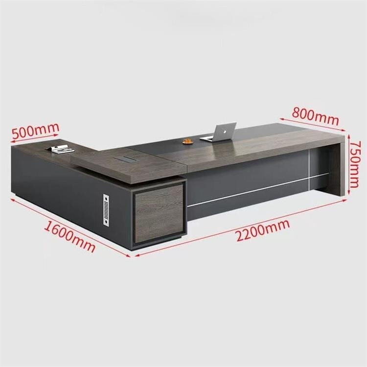 重厚×洗練、空間に品格を与えるブラックオーク役員デスクセット