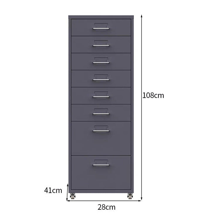 スチールチェストキャビネット｜キャスター付き カードホルダー 引き出し収納