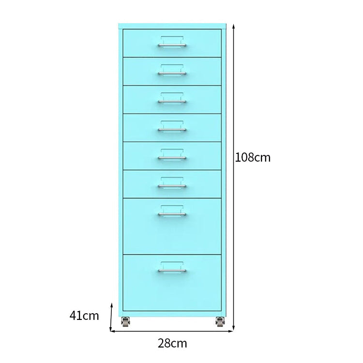 スチールチェストキャビネット｜キャスター付き カードホルダー 引き出し収納