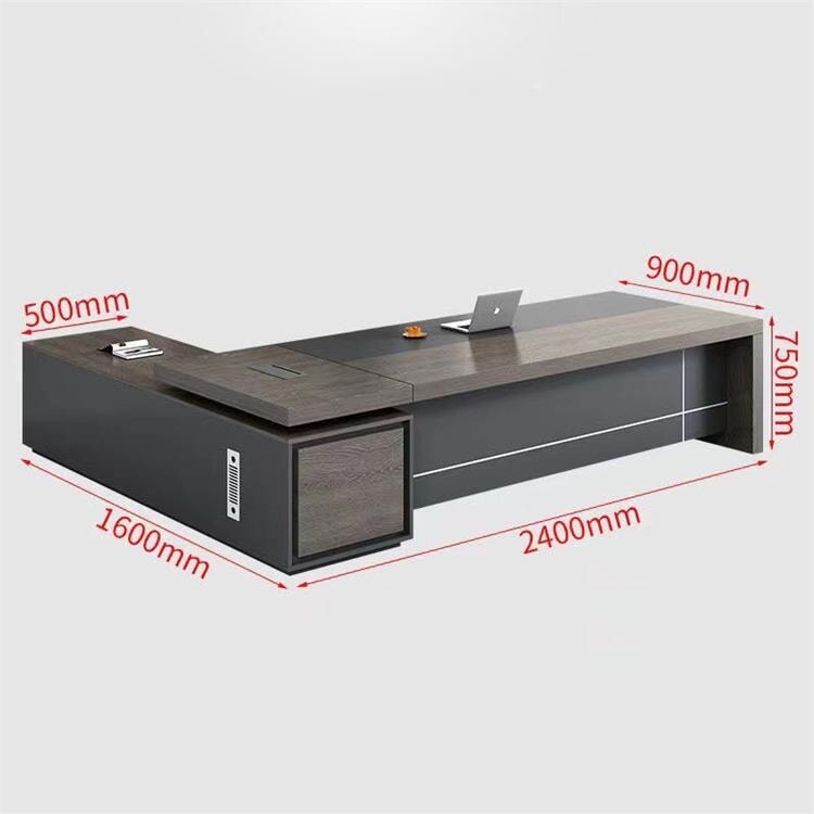 重厚×洗練、空間に品格を与えるブラックオーク役員デスクセット